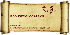 Kapuszta Zamfira névjegykártya
